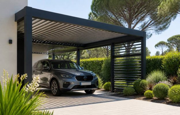 Transformer son allée : installer un abri bioclimatique voiture chez soi